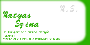 matyas szina business card