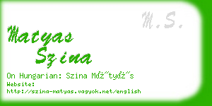 matyas szina business card